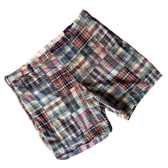 Polo Ralph Lauren Other - POLO RALPH LAUREN Men Shorts 42 Classic Fit 9" Madras Plaid Patchwork Preppy Ivy